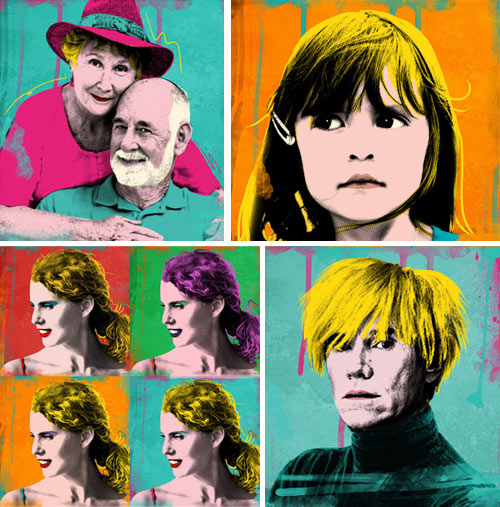 Exemples de photo pop art vintage de clients